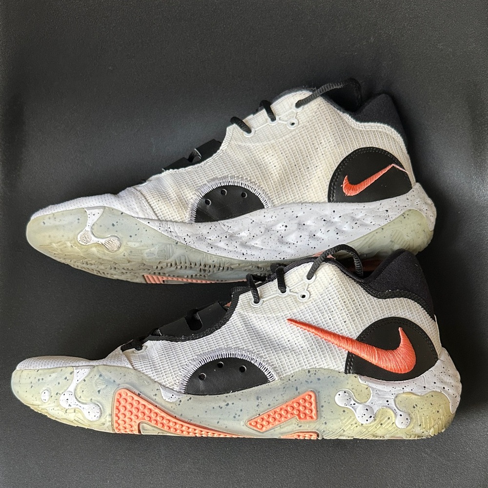 Nike PG 6 Fluoro/ Black and White Sneakers with Orange Accents